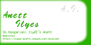 anett ilyes business card